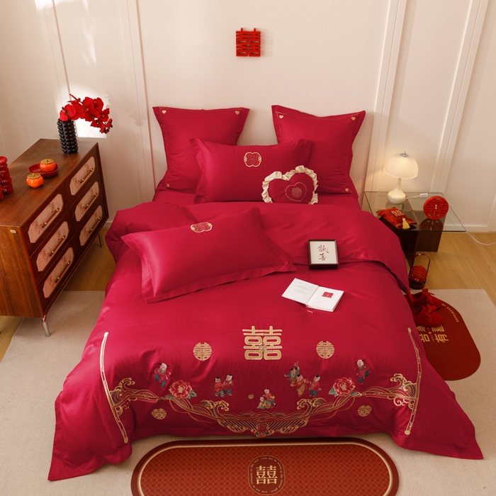 91家纺网 家纺一手货源 找家纺 东方合美（原：皇家传奇） 2025婚庆小红书纯棉系列 迎春纳福