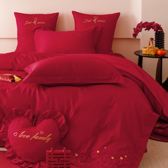 91家纺网 家纺一手货源 找家纺 东方合美（原：皇家传奇） 2025婚庆小红书纯棉系列 花颜浪漫