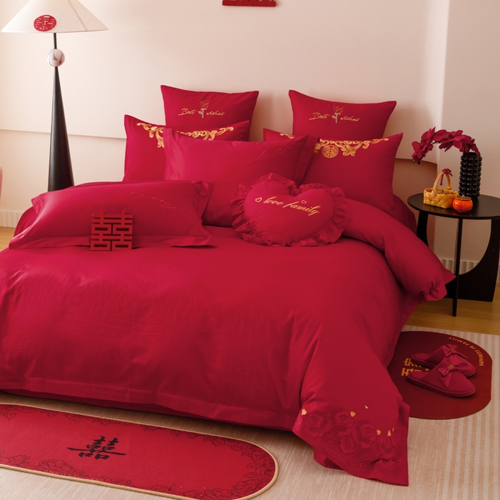 91家纺网 家纺一手货源 找家纺 东方合美（原：皇家传奇） 2025婚庆小红书纯棉系列 花颜浪漫