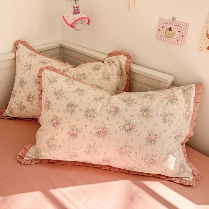 91家纺网 家纺一手货源 找家纺 （总）呗旺鹿 2025新款双层纱韩式荷叶边款四件套