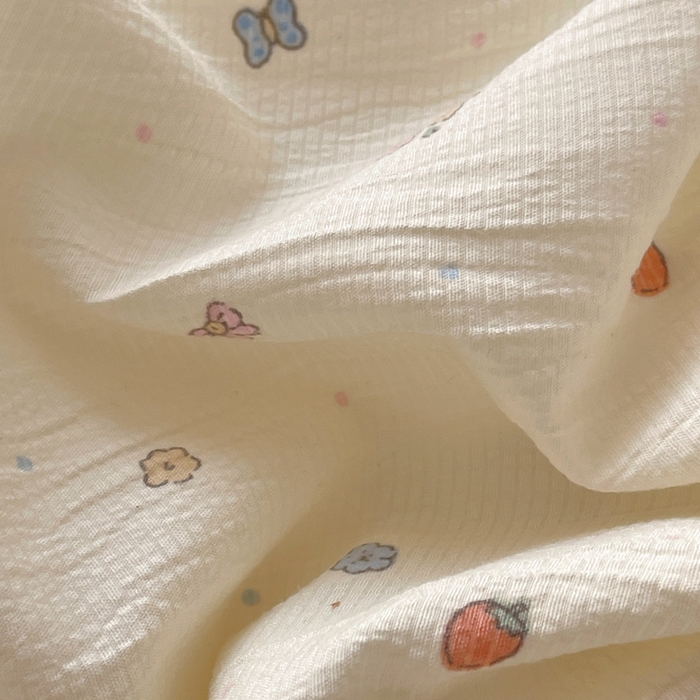 91家纺网 家纺一手货源 找家纺 红嘴企鹅 2025新款双层纱水洗棉赫本风四件套 赫本风-丛林生活