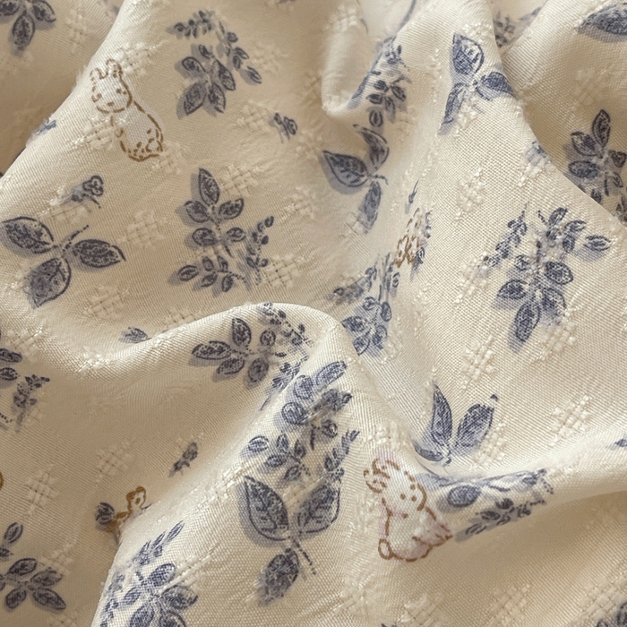 91家纺网 家纺一手货源 找家纺 红嘴企鹅 2025新款双层纱水洗棉赫本风四件套 赫本风-乖乖兔