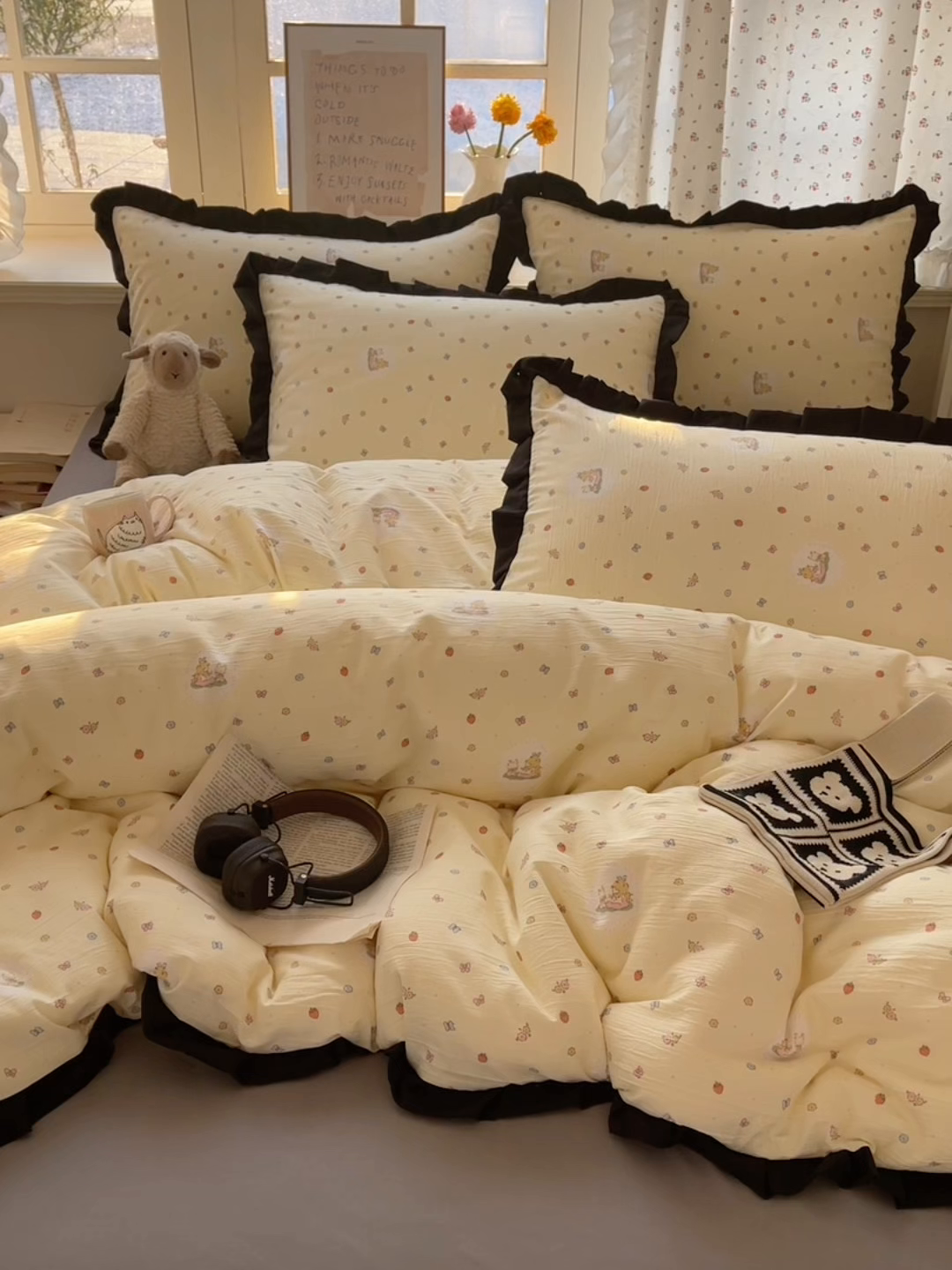 91家纺网 家纺一手货源 找家纺 红嘴企鹅 2025新款双层纱水洗棉赫本风四件套 赫本风-丛林生活