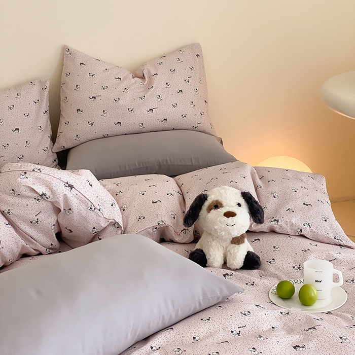 91家纺网 家纺一手货源 找家纺 （总）时光里 2025新款A类全棉双层纱套件第一波