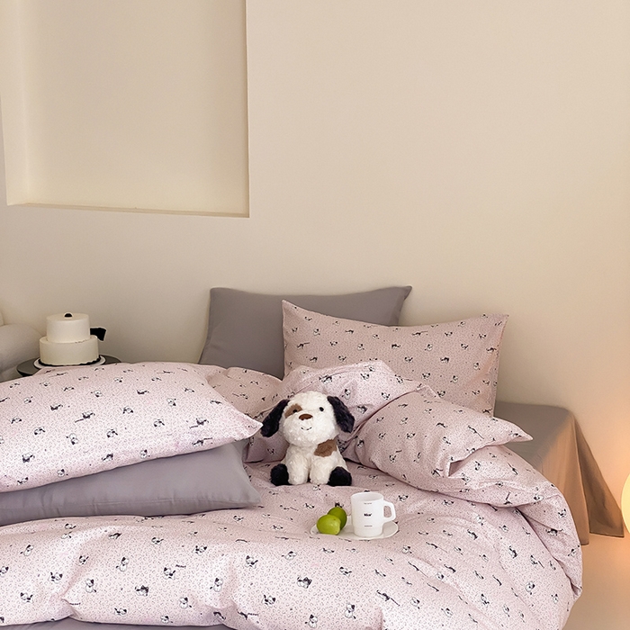 91家纺网 家纺一手货源 找家纺 （总）时光里 2025新款A类全棉双层纱套件第一波