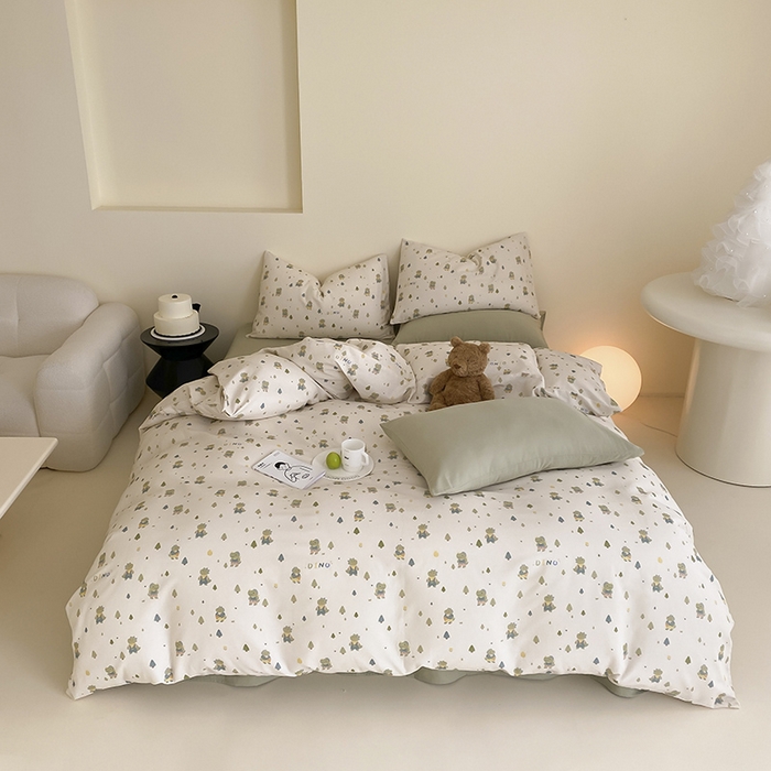 91家纺网 家纺一手货源 找家纺 （总）时光里 2025新款A类全棉双层纱套件第一波