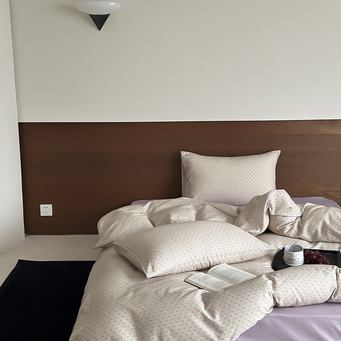 91家纺网 家纺一手货源 找家纺 时光里 2025新款A类全棉双层纱套件第一波 清茉-紫