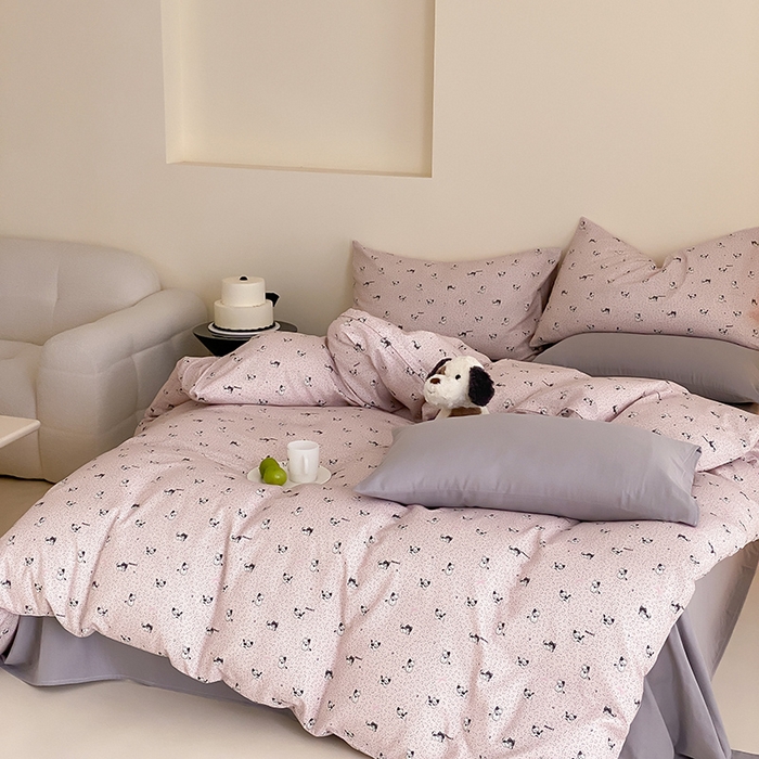 91家纺网 家纺一手货源 找家纺 时光里 2025新款A类全棉双层纱套件第一波 豹豹妮