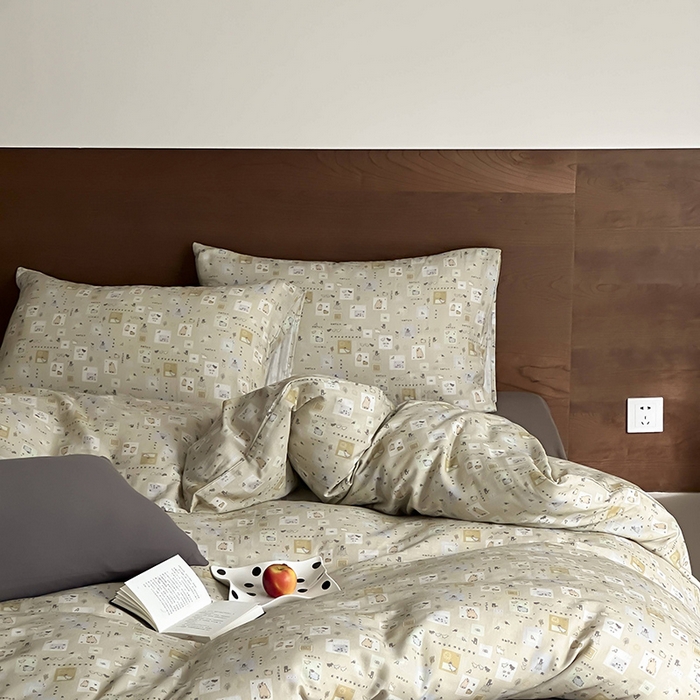 91家纺网 家纺一手货源 找家纺 时光里 2025新款A类全棉双层纱套件第一波 尼古拉