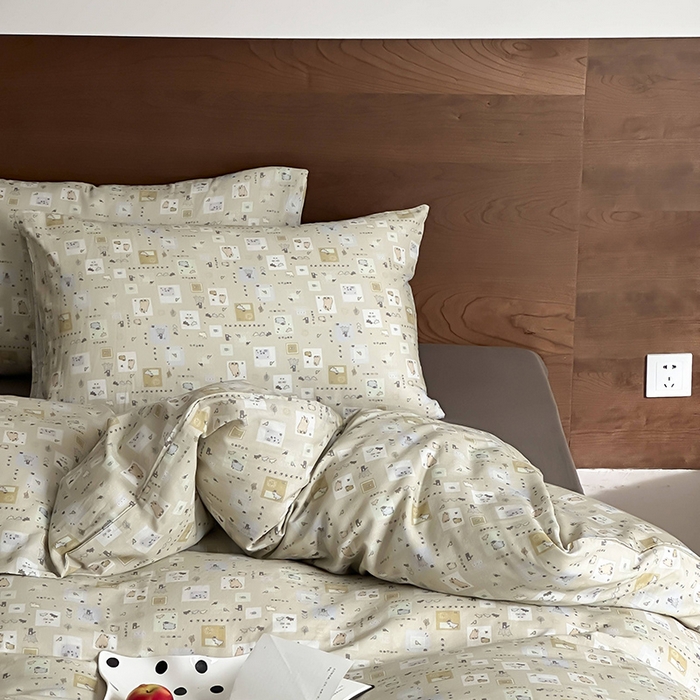 91家纺网 家纺一手货源 找家纺 时光里 2025新款A类全棉双层纱套件第一波 尼古拉