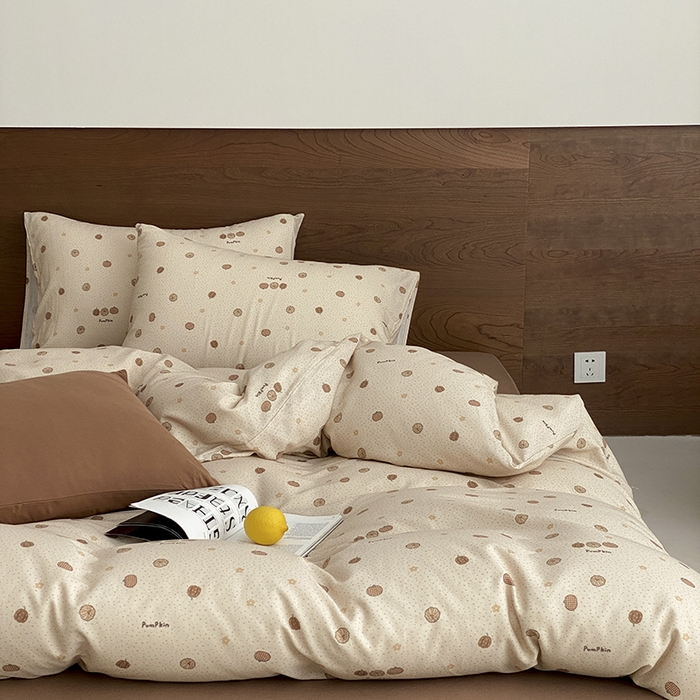 91家纺网 家纺一手货源 找家纺 时光里 2025新款A类全棉双层纱套件第一波 南瓜小贝