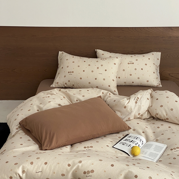 91家纺网 家纺一手货源 找家纺 时光里 2025新款A类全棉双层纱套件第一波 南瓜小贝