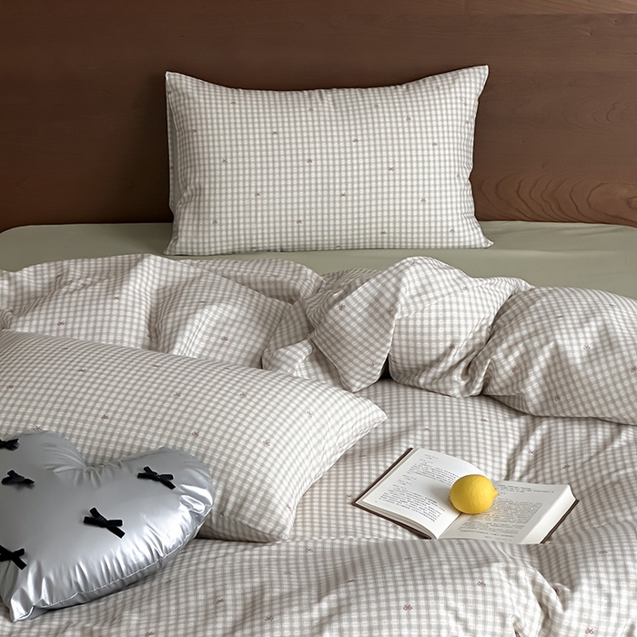 91家纺网 家纺一手货源 找家纺 时光里 2025新款A类全棉双层纱套件第一波 云栖-绿