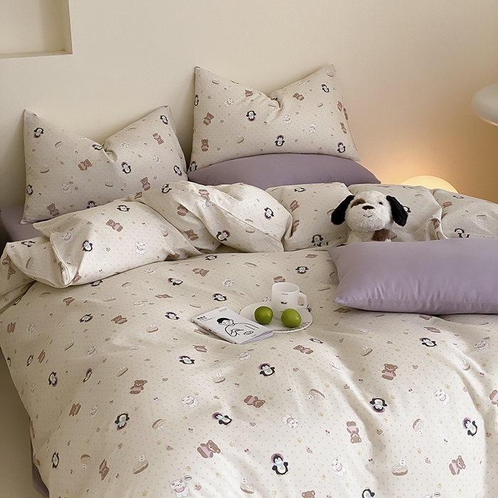 91家纺网 家纺一手货源 找家纺 时光里 2025新款A类全棉双层纱套件第一波 俏皮宝贝