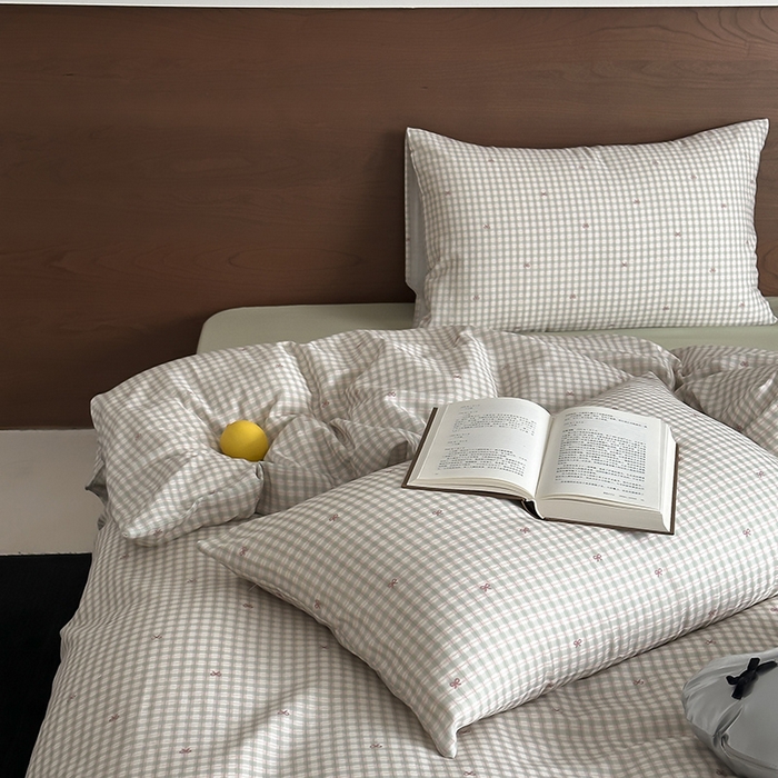 91家纺网 家纺一手货源 找家纺 时光里 2025新款A类全棉双层纱套件第一波 云栖-绿