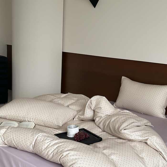 91家纺网 家纺一手货源 找家纺 时光里 2025新款A类全棉双层纱套件第一波 清茉-紫