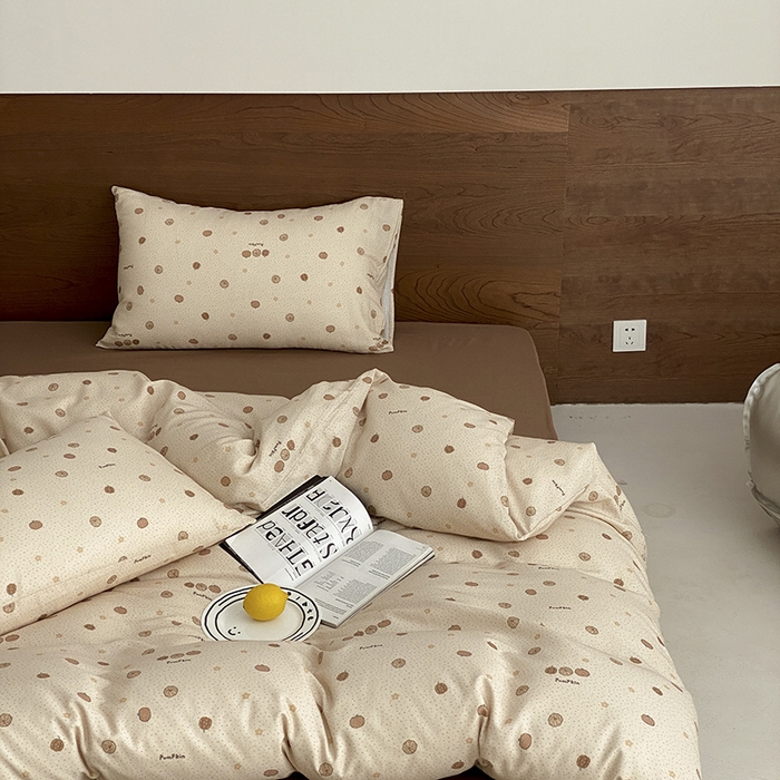 91家纺网 家纺一手货源 找家纺 时光里 2025新款A类全棉双层纱套件第一波 南瓜小贝