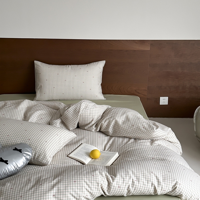 91家纺网 家纺一手货源 找家纺 时光里 2025新款A类全棉双层纱套件第一波 云栖-绿