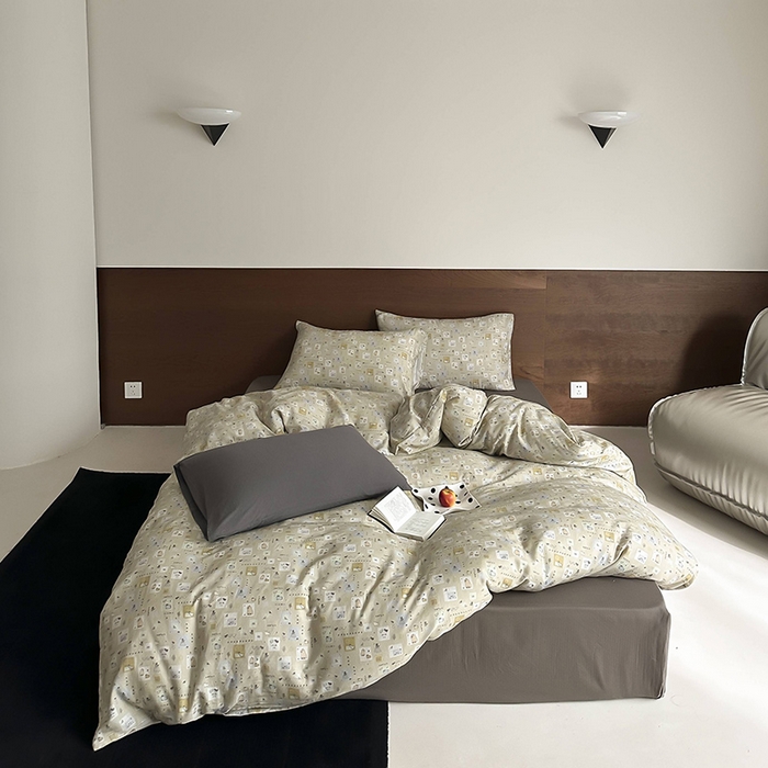 91家纺网 家纺一手货源 找家纺 时光里 2025新款A类全棉双层纱套件第一波 尼古拉