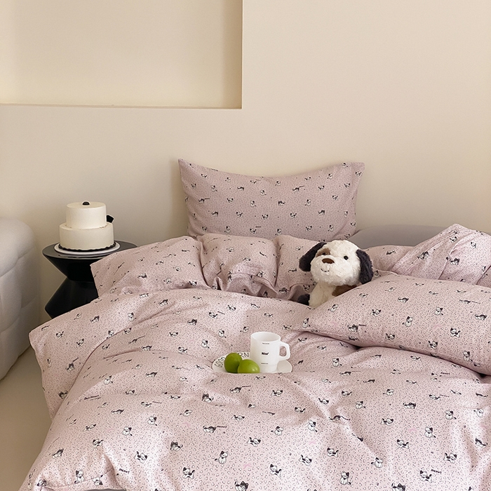 91家纺网 家纺一手货源 找家纺 时光里 2025新款A类全棉双层纱套件第一波 豹豹妮