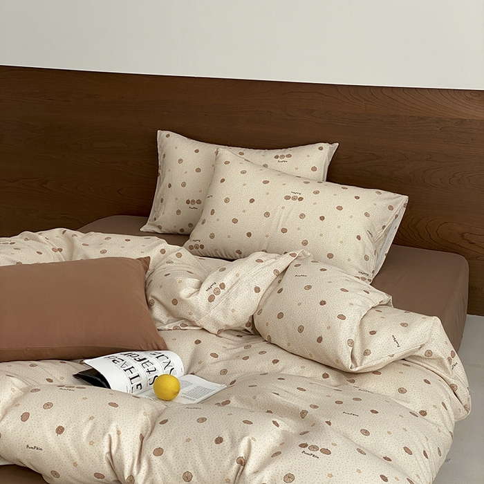 91家纺网 家纺一手货源 找家纺 时光里 2025新款A类全棉双层纱套件第一波 南瓜小贝