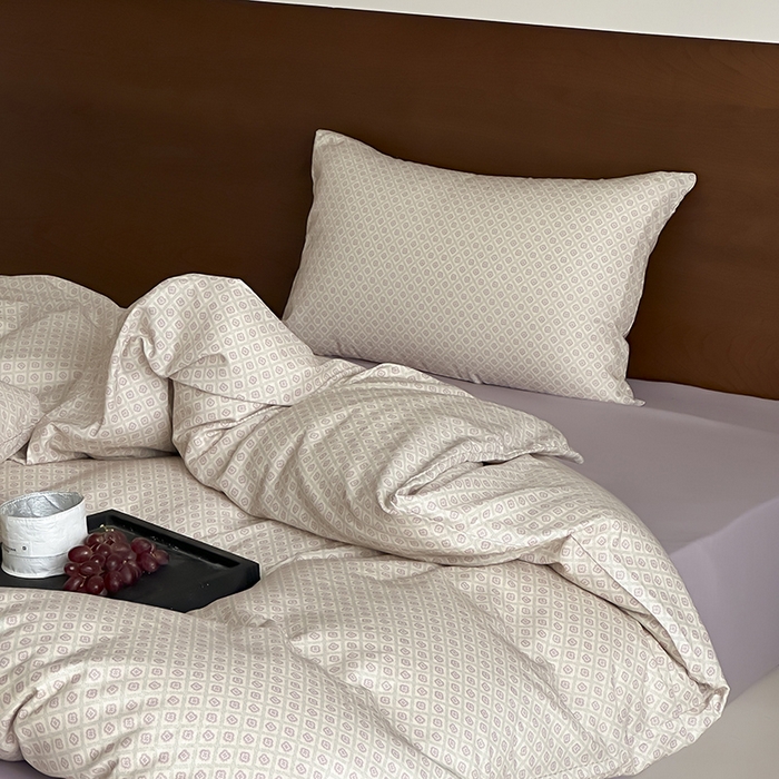 91家纺网 家纺一手货源 找家纺 时光里 2025新款A类全棉双层纱套件第一波 清茉-紫