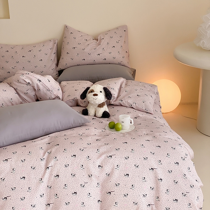 91家纺网 家纺一手货源 找家纺 时光里 2025新款A类全棉双层纱套件第一波 豹豹妮