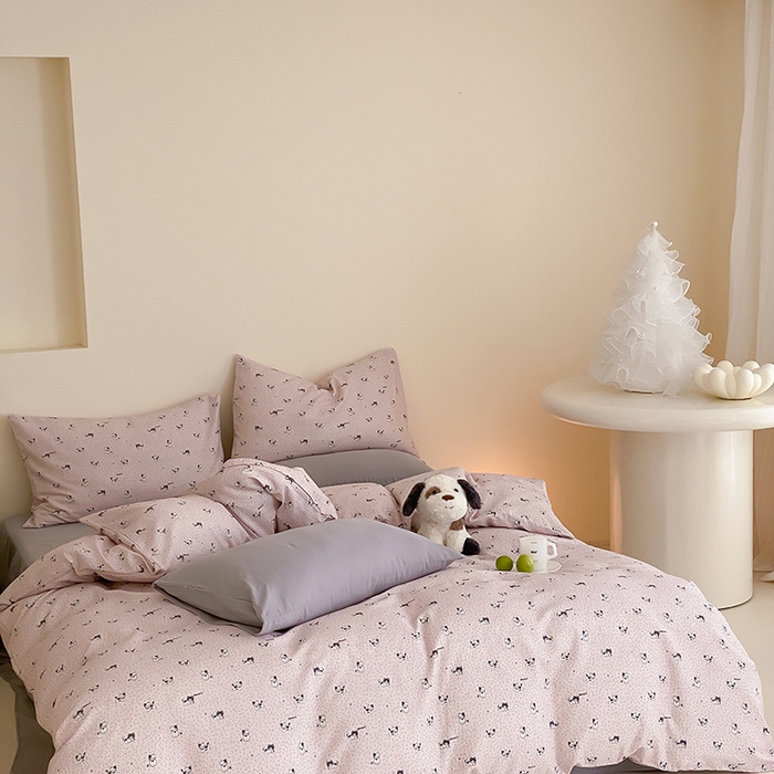 91家纺网 家纺一手货源 找家纺 时光里 2025新款A类全棉双层纱套件第一波 豹豹妮