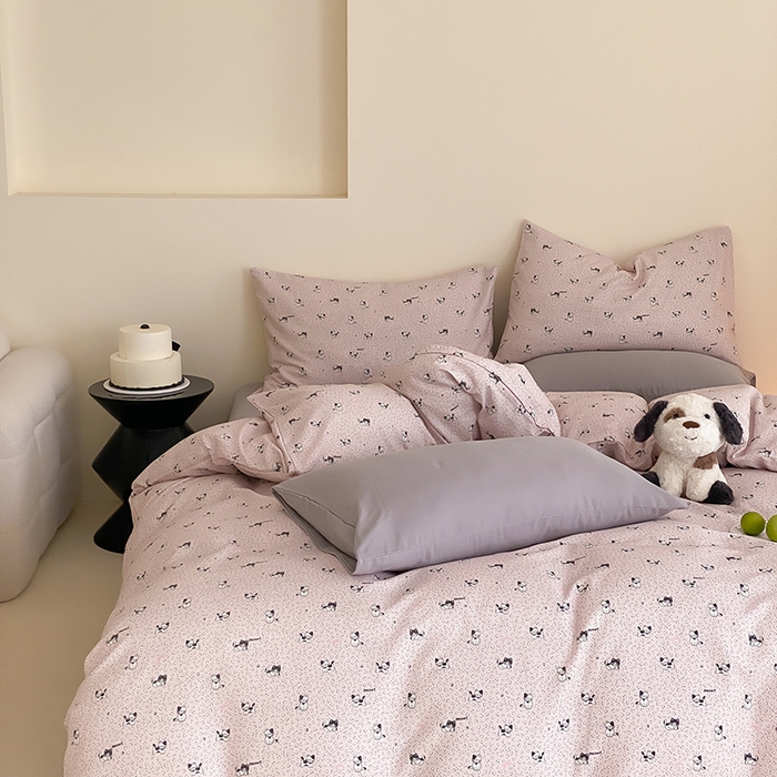 91家纺网 家纺一手货源 找家纺 时光里 2025新款A类全棉双层纱套件第一波 豹豹妮