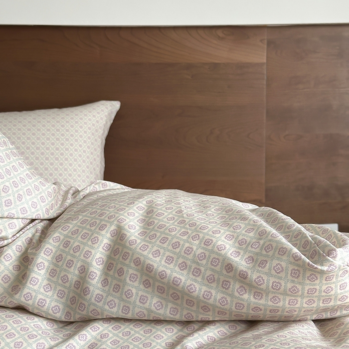 91家纺网 家纺一手货源 找家纺 时光里 2025新款A类全棉双层纱套件第一波 清茉-紫