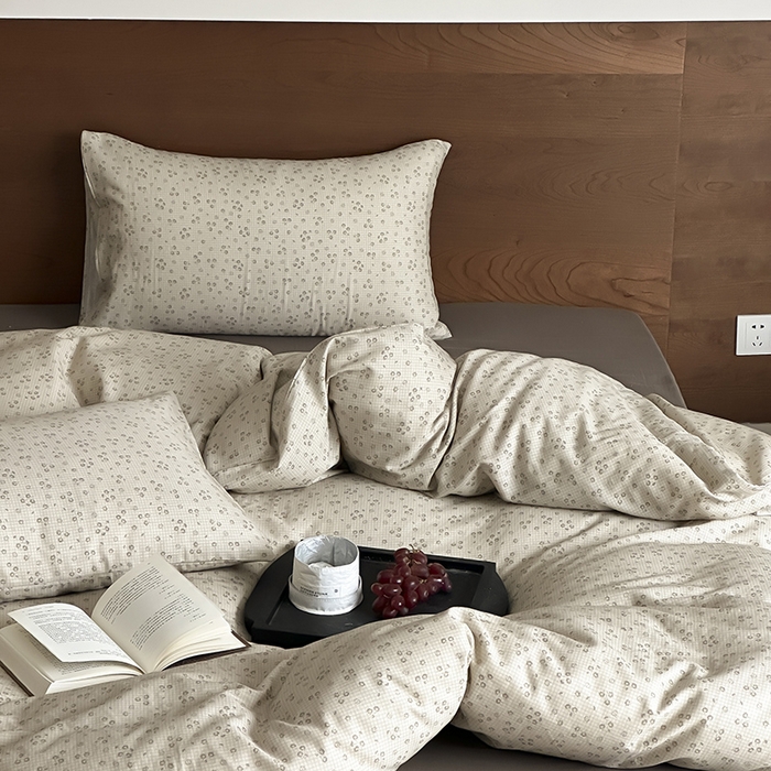 91家纺网 家纺一手货源 找家纺 时光里 2025新款A类全棉双层纱套件第一波 筑花令-粽