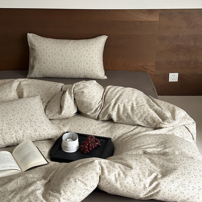 91家纺网 家纺一手货源 找家纺 时光里 2025新款A类全棉双层纱套件第一波 筑花令-粽