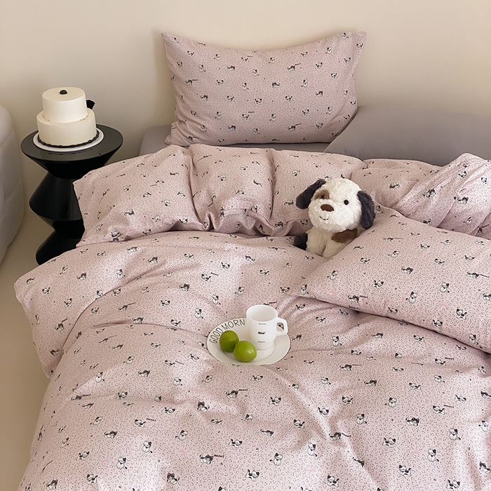 91家纺网 家纺一手货源 找家纺 时光里 2025新款A类全棉双层纱套件第一波 豹豹妮