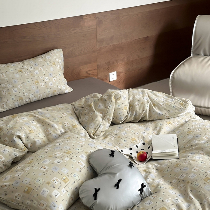 91家纺网 家纺一手货源 找家纺 时光里 2025新款A类全棉双层纱套件第一波 尼古拉