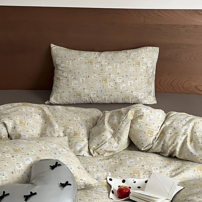 91家纺网 家纺一手货源 找家纺 时光里 2025新款A类全棉双层纱套件第一波 尼古拉