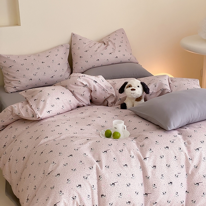 91家纺网 家纺一手货源 找家纺 时光里 2025新款A类全棉双层纱套件第一波 豹豹妮