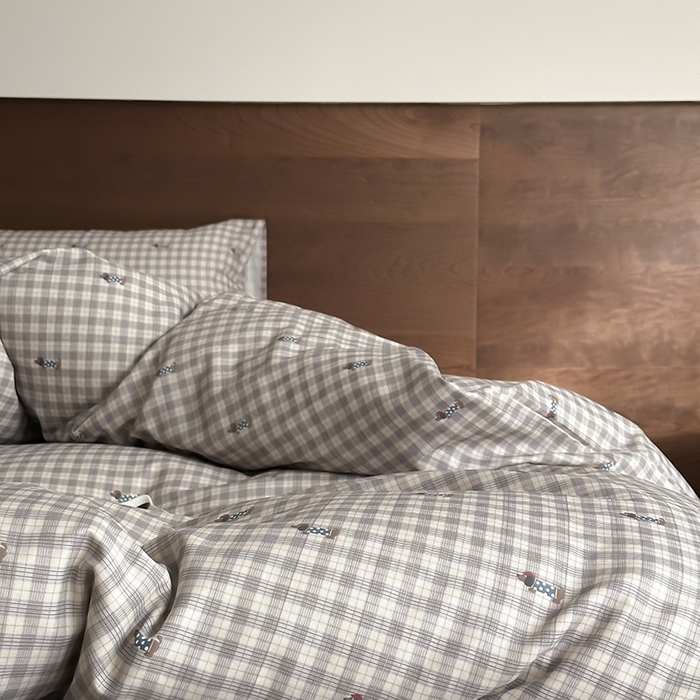 91家纺网 家纺一手货源 找家纺 时光里 2025新款A类全棉双层纱套件第一波 腊肠先生