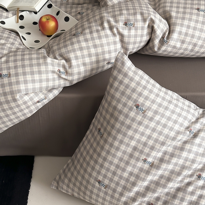 91家纺网 家纺一手货源 找家纺 时光里 2025新款A类全棉双层纱套件第一波 腊肠先生