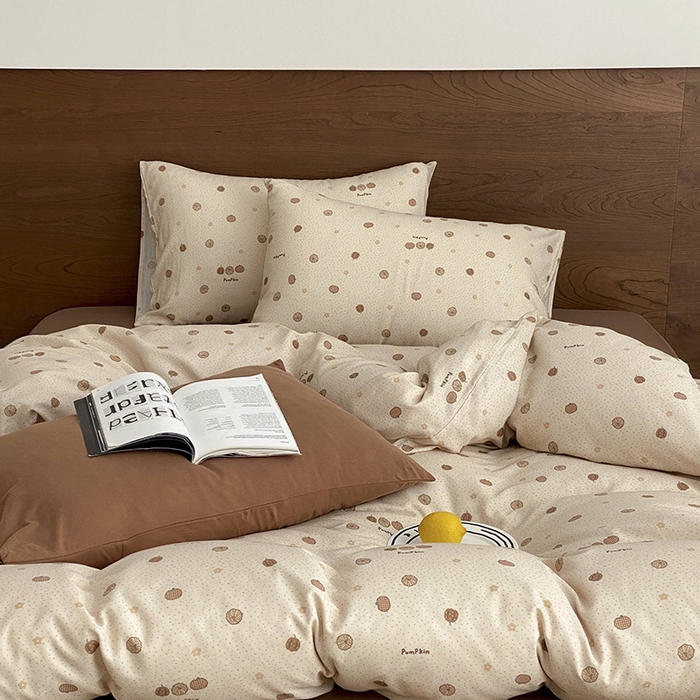 91家纺网 家纺一手货源 找家纺 时光里 2025新款A类全棉双层纱套件第一波 南瓜小贝