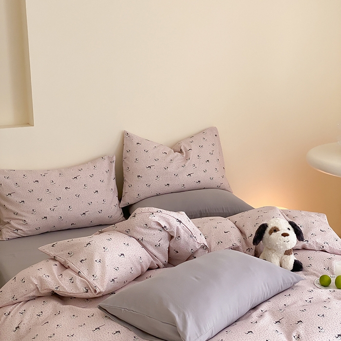 91家纺网 家纺一手货源 找家纺 时光里 2025新款A类全棉双层纱套件第一波 豹豹妮