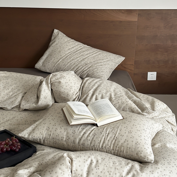 91家纺网 家纺一手货源 找家纺 时光里 2025新款A类全棉双层纱套件第一波 筑花令-粽