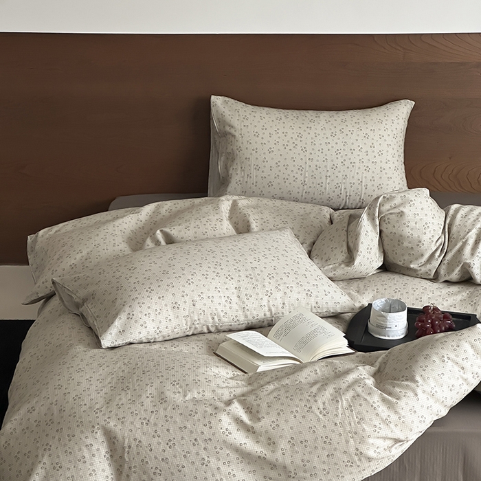 91家纺网 家纺一手货源 找家纺 时光里 2025新款A类全棉双层纱套件第一波 筑花令-粽