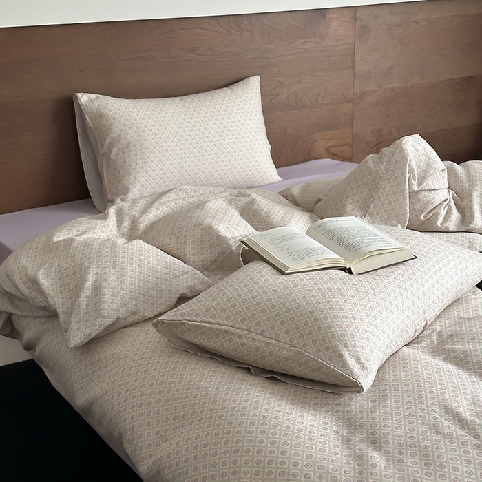 91家纺网 家纺一手货源 找家纺 时光里 2025新款A类全棉双层纱套件第一波 清茉-紫