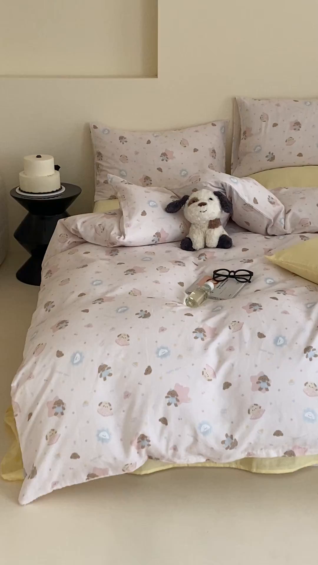 91家纺网 家纺一手货源 找家纺 时光里 2025新款A类全棉双层纱套件第一波 乐悠汪-粉