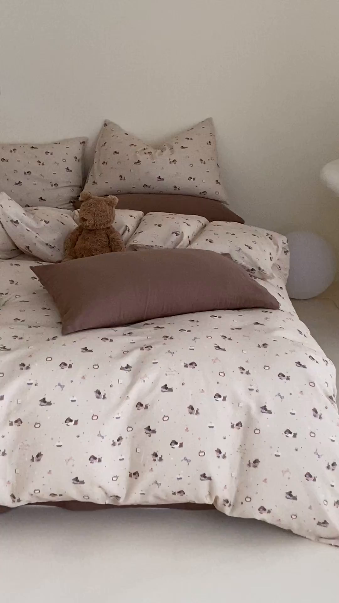 91家纺网 家纺一手货源 找家纺 时光里 2025新款A类全棉双层纱套件第一波 甜品屋-棕