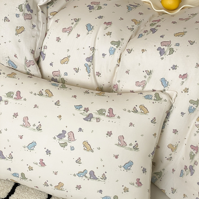 91家纺网 家纺一手货源 找家纺 （总）时光里 2025新款A类全棉双层纱卡通风七色系列第二波