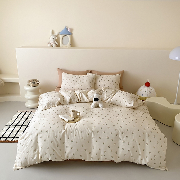 91家纺网 家纺一手货源 找家纺 时光里 2025新款A类全棉双层纱卡通风七色系列第二波 布丁