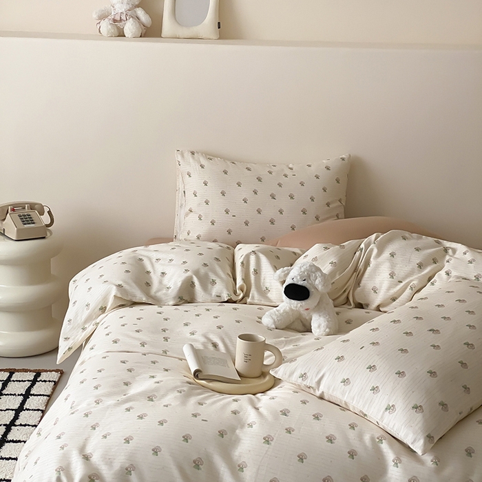 91家纺网 家纺一手货源 找家纺 时光里 2025新款A类全棉双层纱卡通风七色系列第二波 布丁