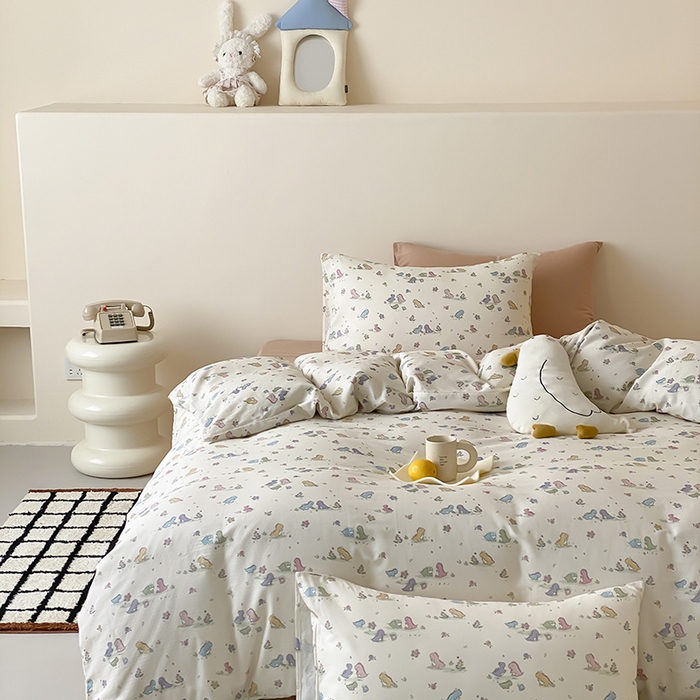 91家纺网 家纺一手货源 找家纺 时光里 2025新款A类全棉双层纱卡通风七色系列第二波 啵啵乐园