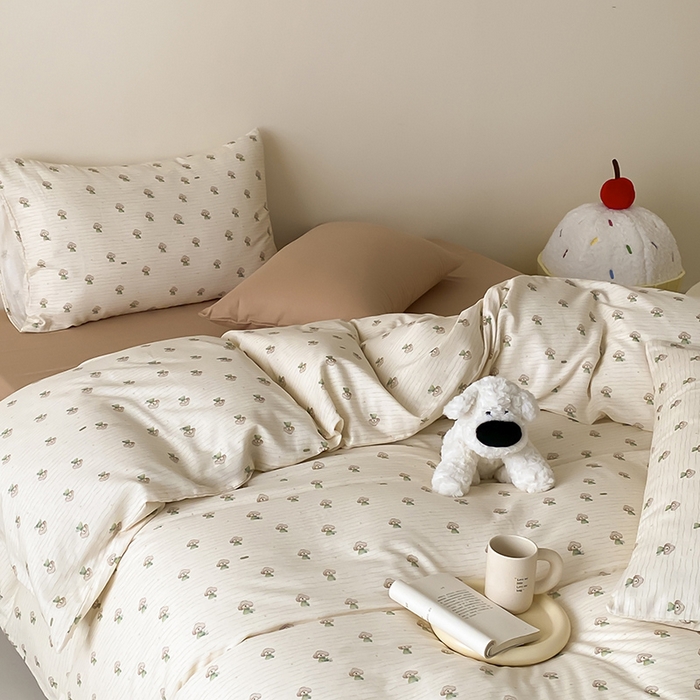 91家纺网 家纺一手货源 找家纺 时光里 2025新款A类全棉双层纱卡通风七色系列第二波 布丁